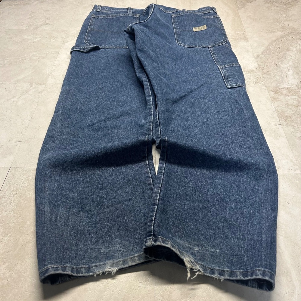 Wrangler Carpenter Pants Blue Mens 36x30 Relaxed Fit Utility Denim Jeans Baggy